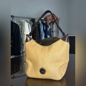 Vintage Dooney & Burke Yellow Leather Shoulder Bag